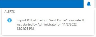 Import PST file is complete
