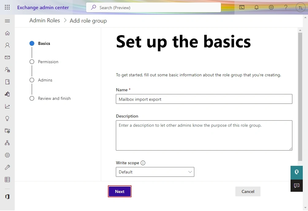 enter details then click next