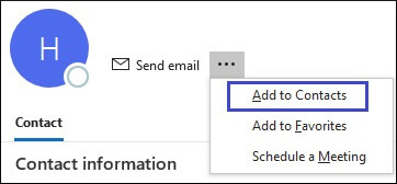 Add to Contacts