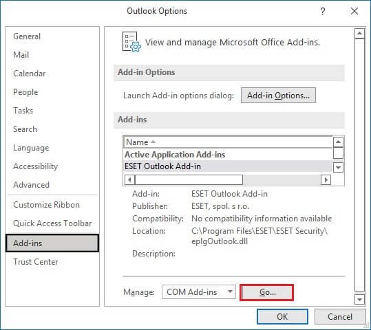  in thye Manage menu select COM Add-ins