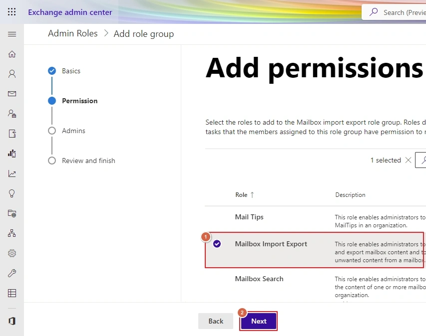 select mailbox import export and click next