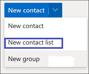 choose New Contact list
