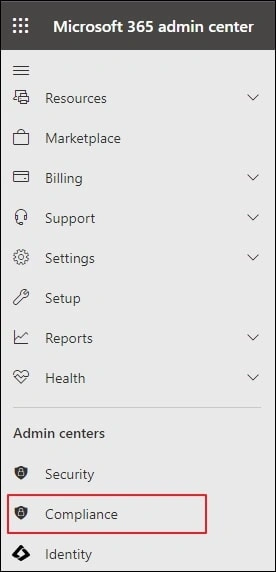 Click on Compliance