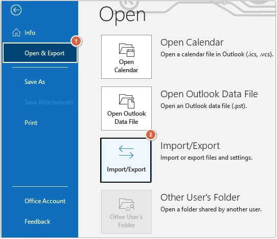 Open Outlook and click  on File tab