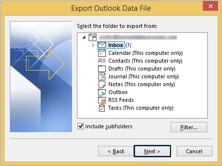 Select the folder containing EML files