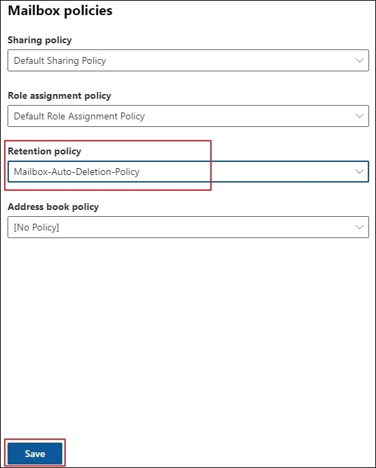 select newly created policy 