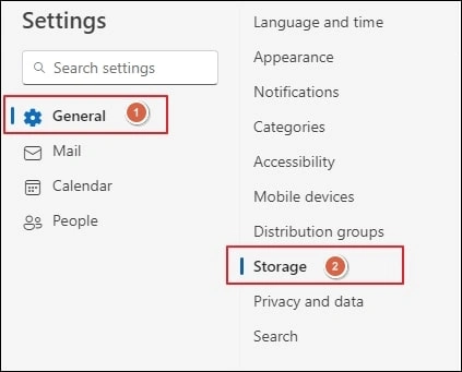 go to the Storage option