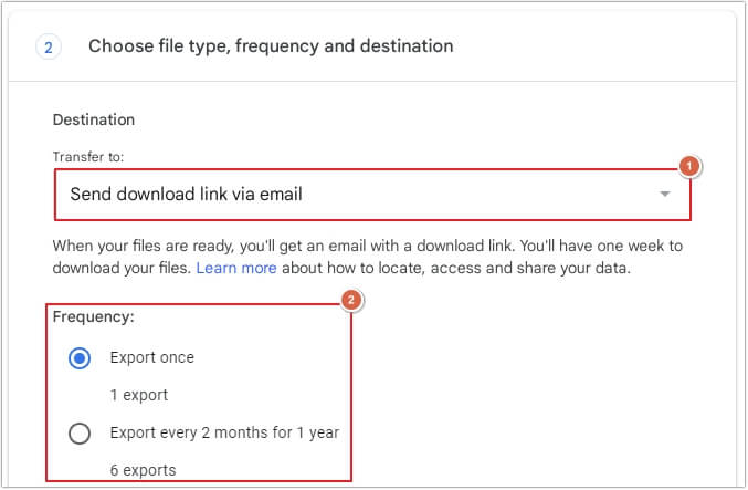Send download link via email