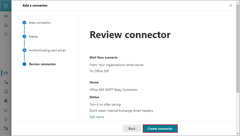 click Create Connector