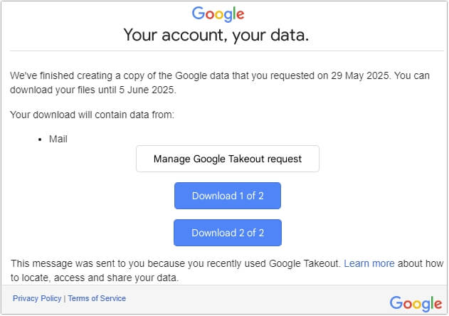 convert all the downloaded Google Gmail account emails to PST.