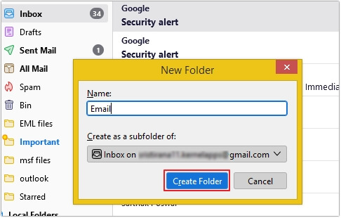 click to Create Folder