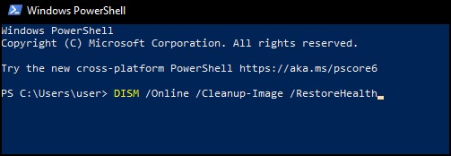 Start PowerShell and run this command