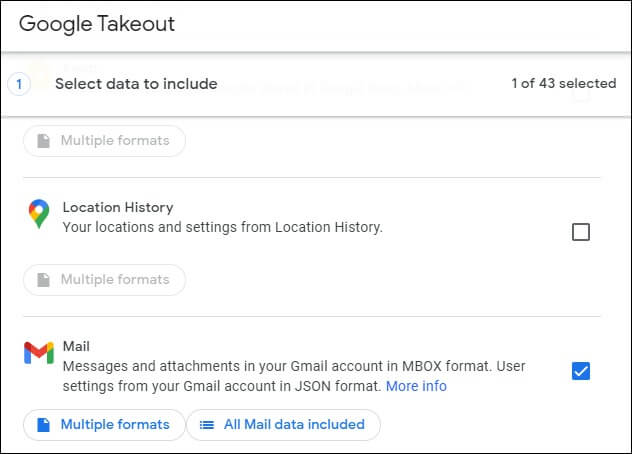 click on Multiple Formats and select MBOX data