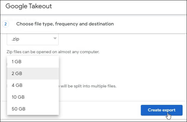 choose an archive size