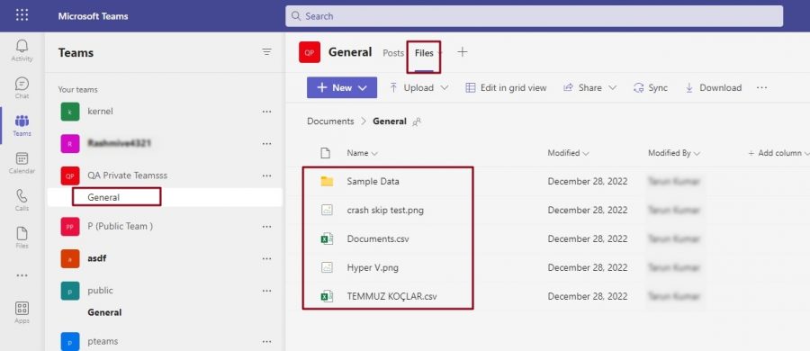 Storage Location of files in Microsoft Teams