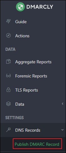 DNS records and Publish DMARC record