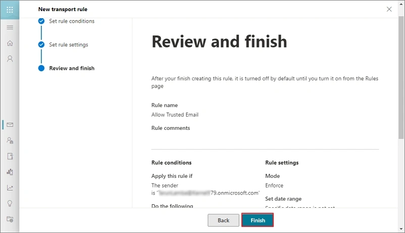 review and finish