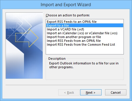 Export to a file option