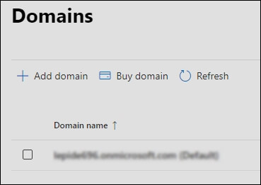 select desired Microsoft 365 domain