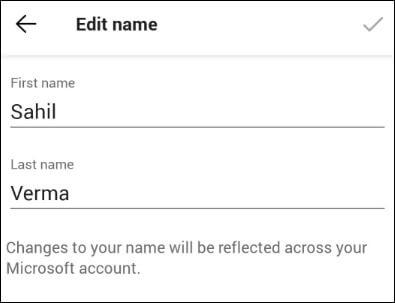 Type up a new profile name