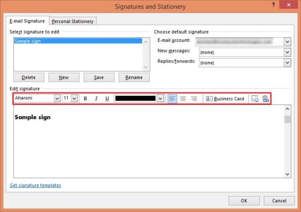 Html Signature Box How to create an HTML signature in Outlook