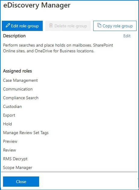 Now Export role is listed in the Assigned Roles
