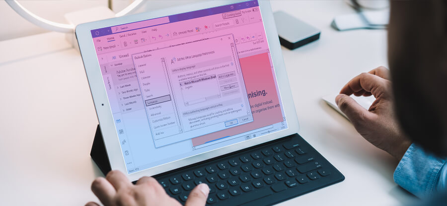 Steps to change the default language in Outlook