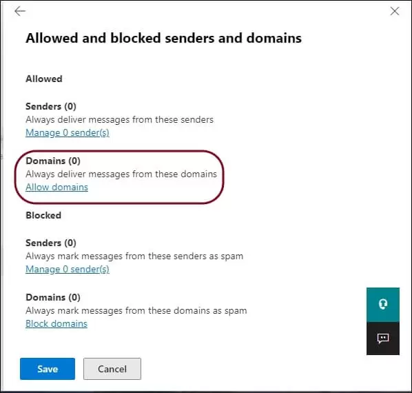 click on Allow domains and add the domains