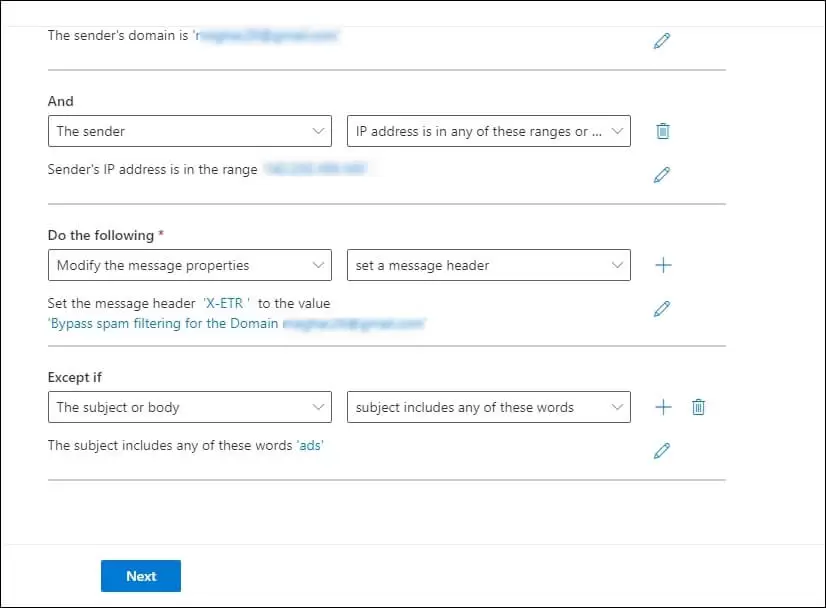 select set a message header