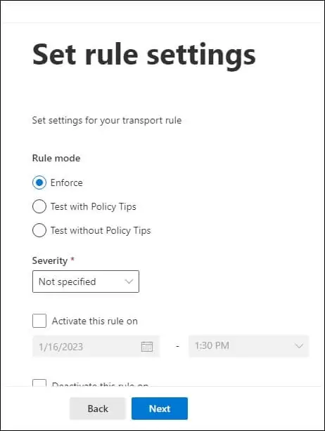 Set the Rule Setting