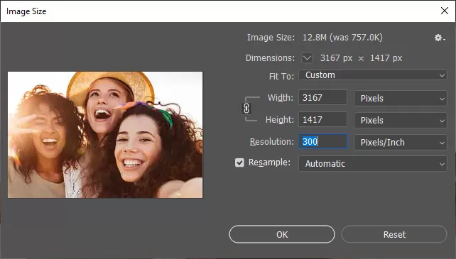 adjust the resolution