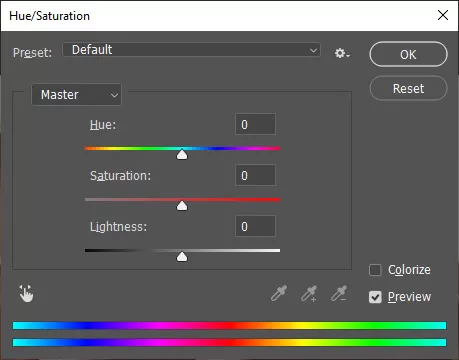 adjust hue settings