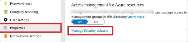 click Manage Security defaults
