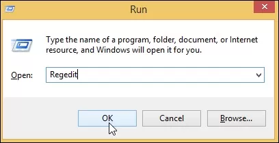 type regedit