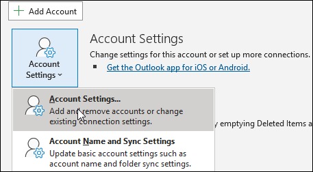 Click on Account Settings