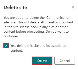 Tick yes and delete this group