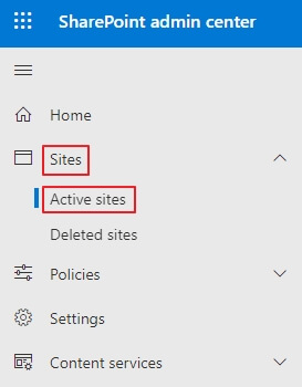 Expand Sites and select Active Sites