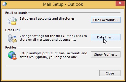 Click on the Data Files tab
