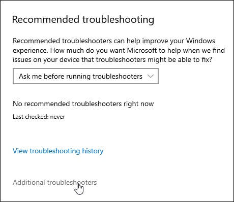 additional troubleshooters