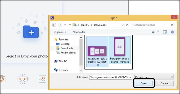 click on Open