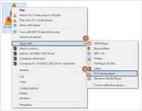 select VLC media player or any other media player to play the video