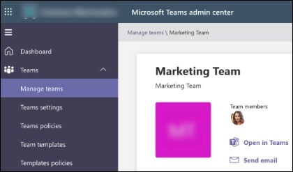 tap on Manage Teams