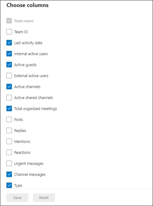 Select or unselect the columns