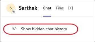 Show hidden chat history
