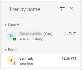 Filter by name