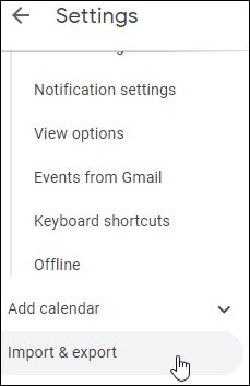 From the left side dashboard click on the Import and Export option