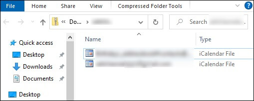 To import the ICS files one by one take them out of the ZIP file and import them