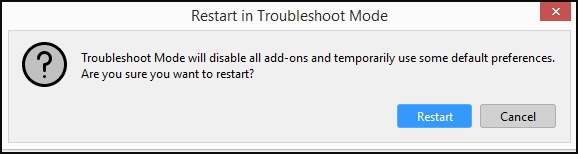 Restart in Troubleshoot Mode