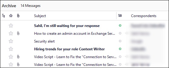 All your selected mails will now come under the created Archive folder