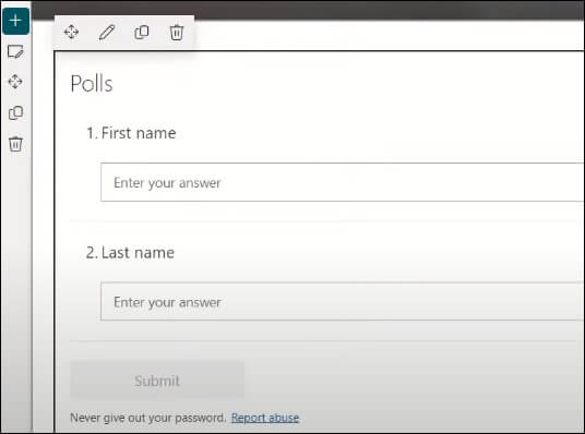 You will see the Form added to your Microsoft page now